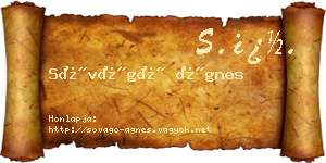 Sóvágó Ágnes névjegykártya